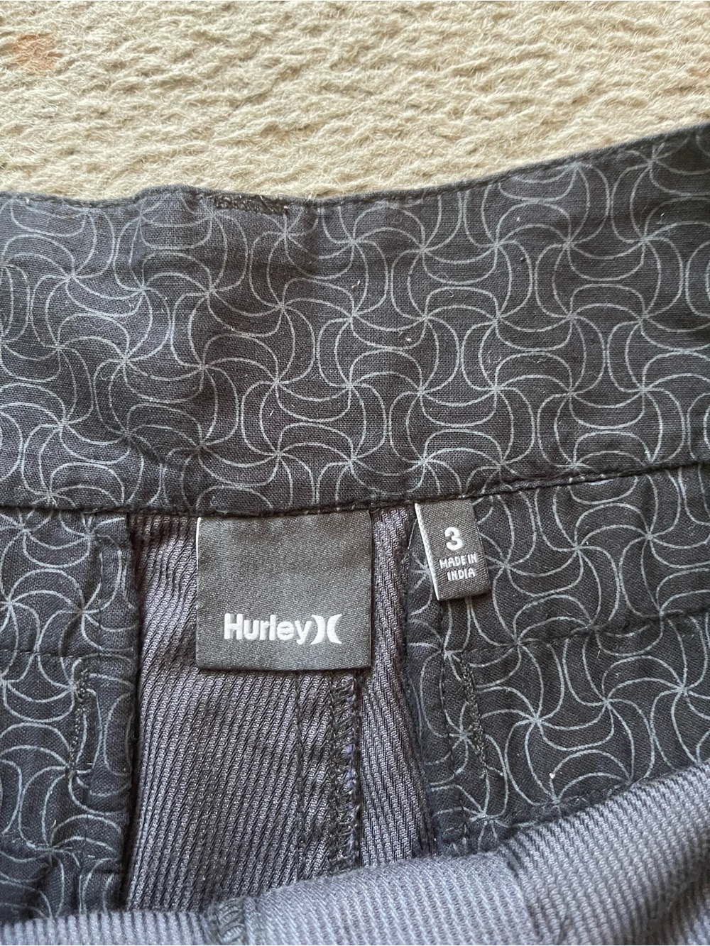 Hurley Gray Low-Rise Cotton Blend Shorts - Picture 3 of 7